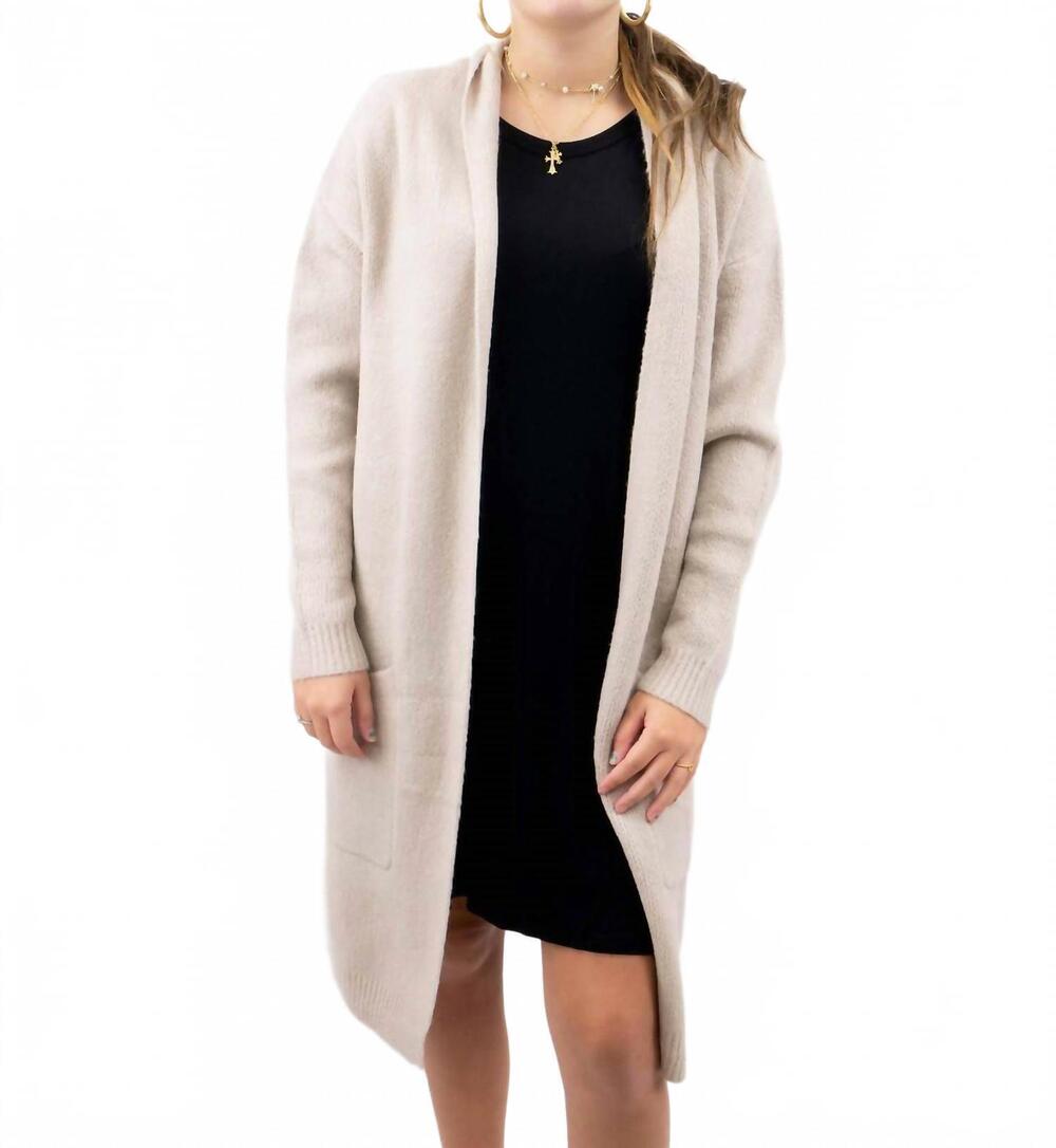 NEW HYFVE women's classy fold over cardigan in beige